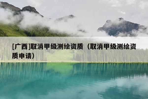 [廣西]取消甲級(jí)測(cè)繪資質(zhì)（取消甲級(jí)測(cè)繪資質(zhì)申請(qǐng)）