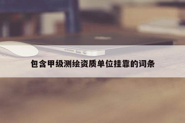 包含甲級(jí)測(cè)繪資質(zhì)單位掛靠的詞條