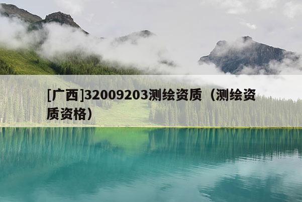 [廣西]32009203測(cè)繪資質(zhì)（測(cè)繪資質(zhì)資格）