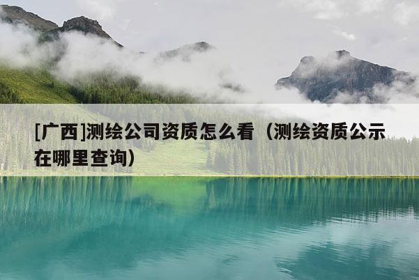 [廣西]測(cè)繪公司資質(zhì)怎么看（測(cè)繪資質(zhì)公示在哪里查詢）