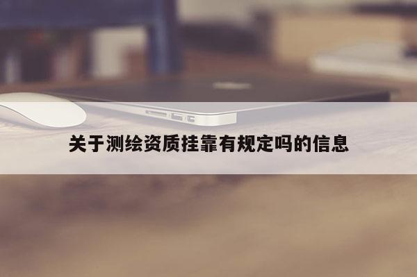 關(guān)于測(cè)繪資質(zhì)掛靠有規(guī)定嗎的信息