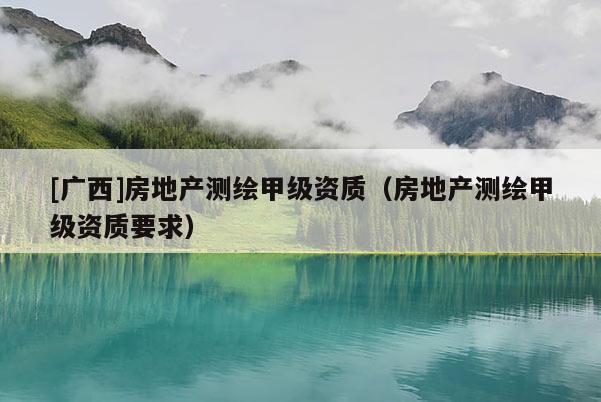 [廣西]房地產(chǎn)測繪甲級資質(zhì)（房地產(chǎn)測繪甲級資質(zhì)要求）