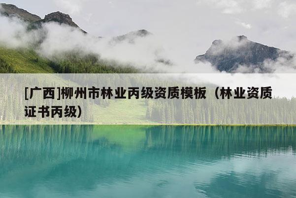 [廣西]柳州市林業(yè)丙級資質模板（林業(yè)資質證書丙級）